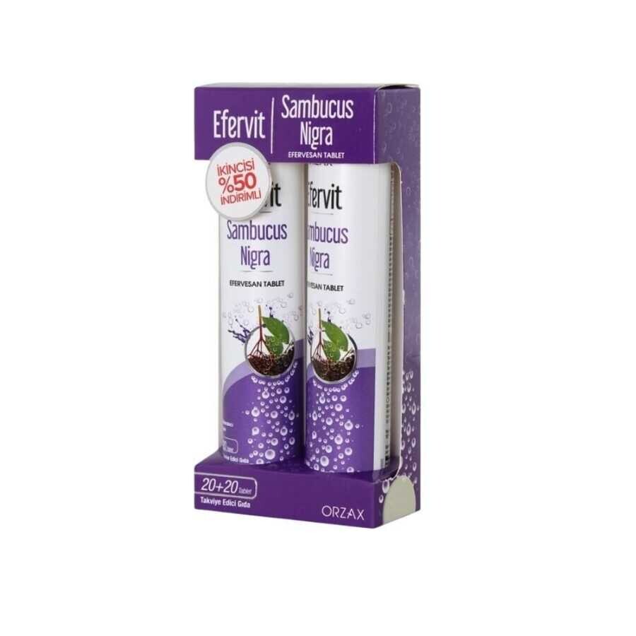 Efervit Sambucus Nigra Kara Mürver İçeren Takviye Edici Gıda İkincisi %50 İndirimli (20+20 Tablet) - 1