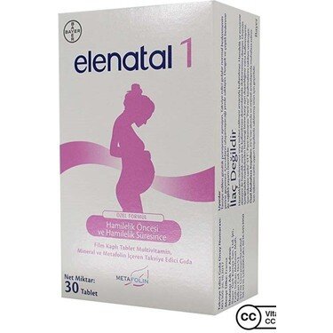 Elenatal1 Multivitamin - Mineral - Metafolin İçeren Takviye Edici Gıda 30 Tablet - Bayer