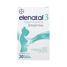 Elenatal3 Multivitamin, Mineral ve Omega-3 İçeren Takviye Edici Gıda 30 Kapsül - Bayer
