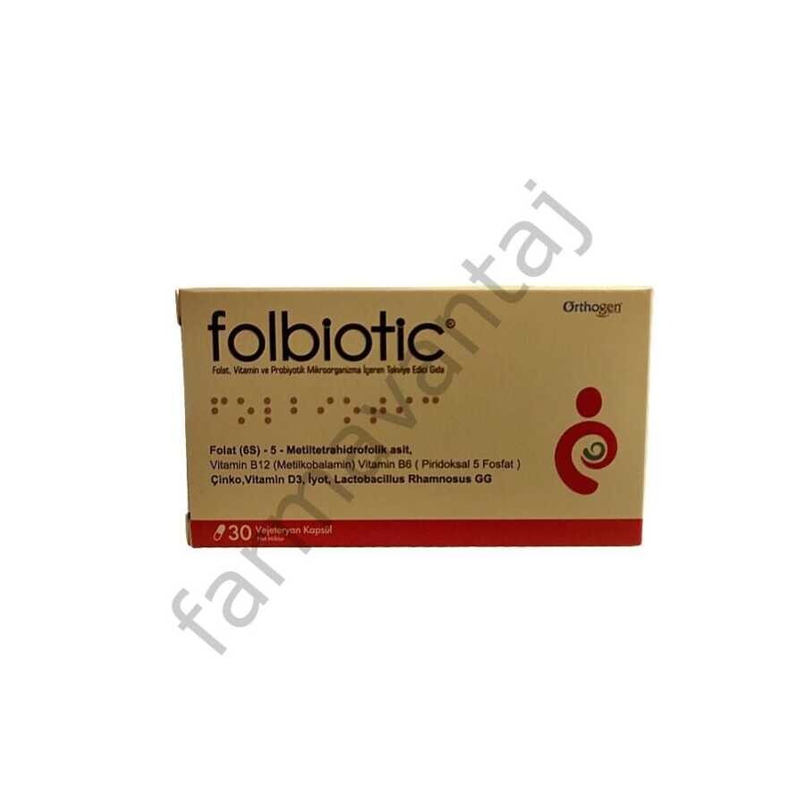 Folbiotic Folat, Vitaminler ve Probiyotik İçeren Takviye Edici Gıda 30 Kapsül - 1