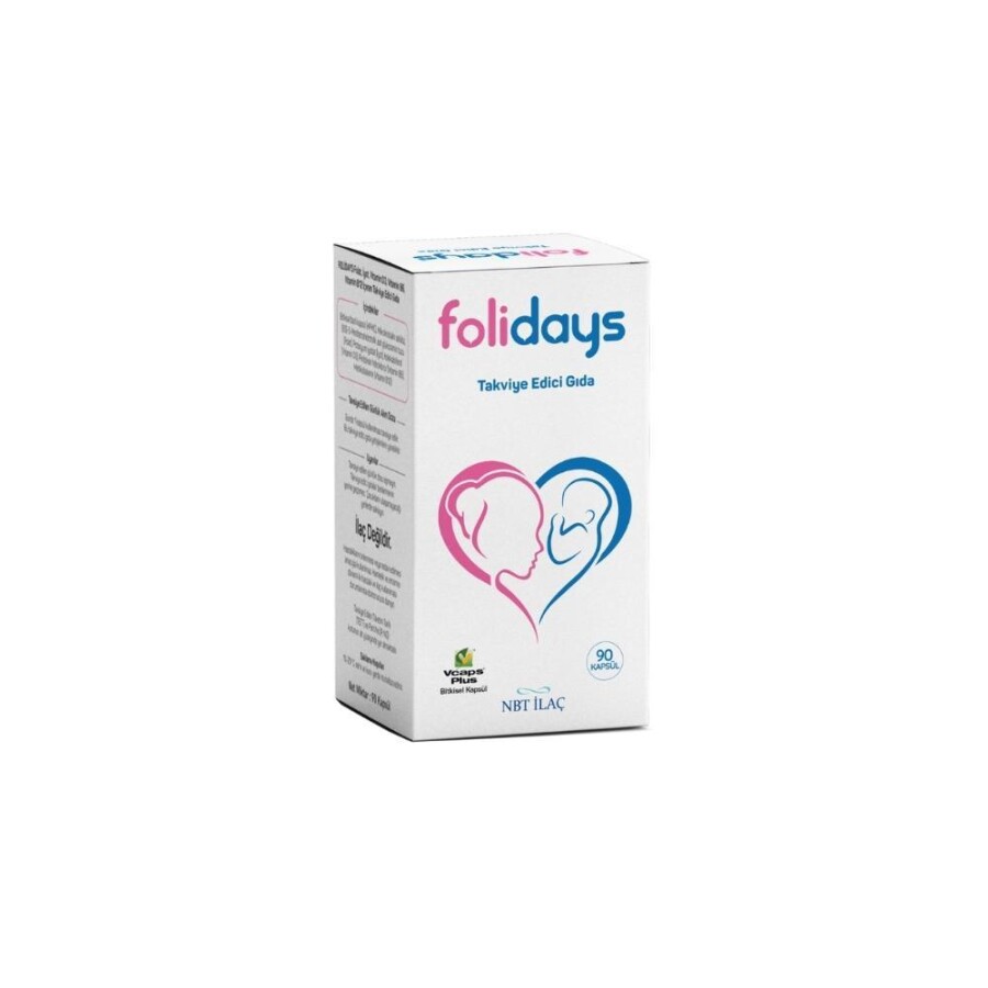 Folidays Folat, Multivitamin ve İyot İçeren Takviye Edici Gıda 90 Kapsül - 1