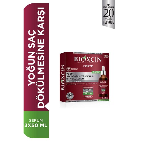 Bioxcin Forte Yoğun Saç Dökülmesine Karşı 3'lü Bitkisel Saç Serumu 3 x 50 ml - 2