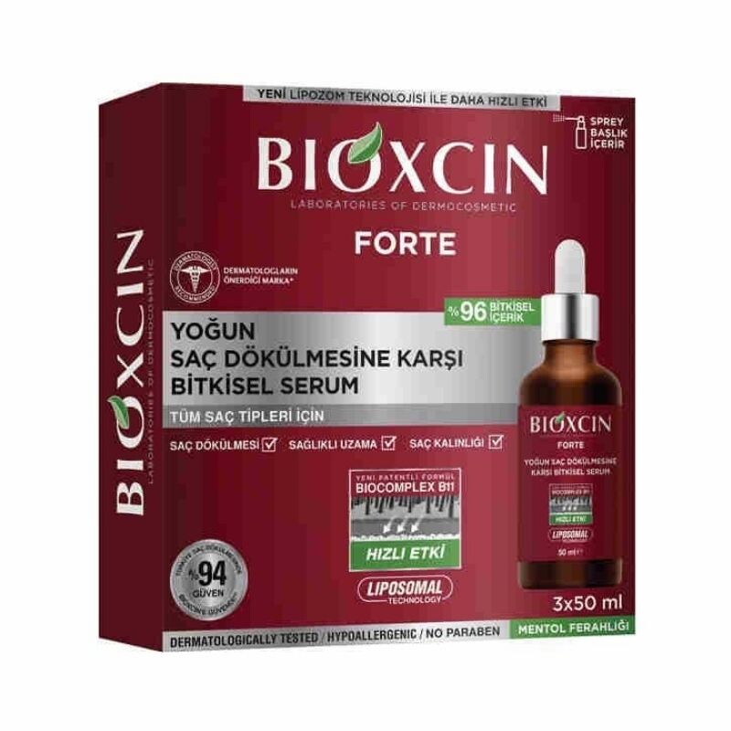 Bioxcin Forte Yoğun Saç Dökülmesine Karşı 3'lü Bitkisel Saç Serumu 3 x 50 ml - 1