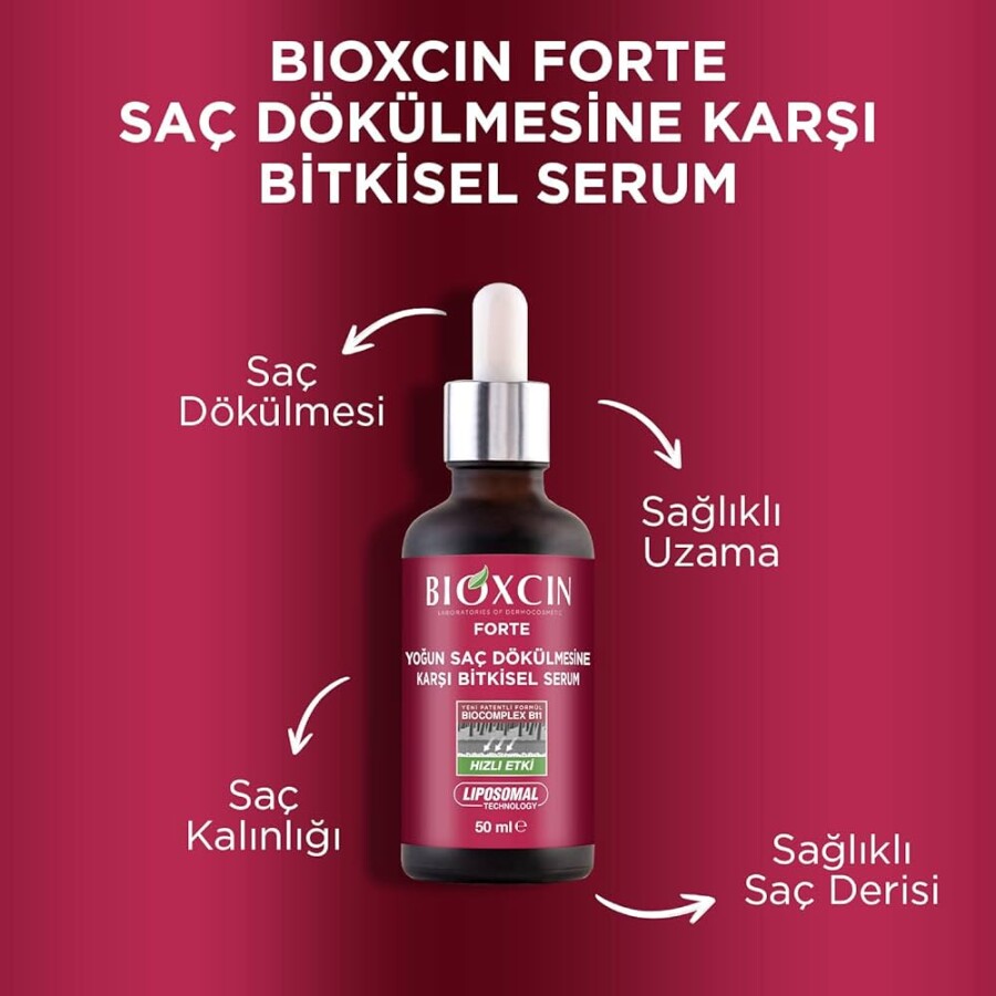 Bioxcin Forte Yoğun Saç Dökülmesine Karşı 3'lü Bitkisel Saç Serumu 3 x 50 ml - 5