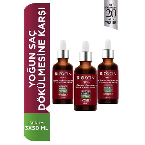 Bioxcin Forte Yoğun Saç Dökülmesine Karşı 3'lü Bitkisel Saç Serumu 3 x 50 ml - 3