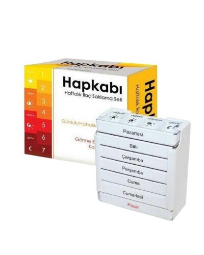 Hapkabı Haftalık İlaç Saklama Seti - Mor Elma