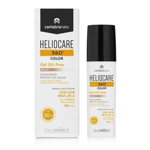 Heliocare 360 Gel Oil Free Renkli Beige Yağsız SPF+50 Jel Güneş Kremi 50 ml - Cantabria labs