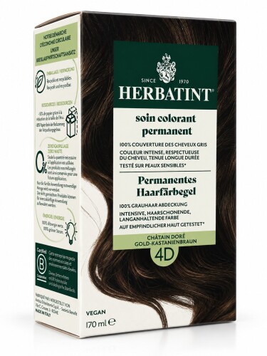 Herbatint Saç Boyası 4D Chatain Dore - Golden Chestnut 170 Ml - HERBATİNT
