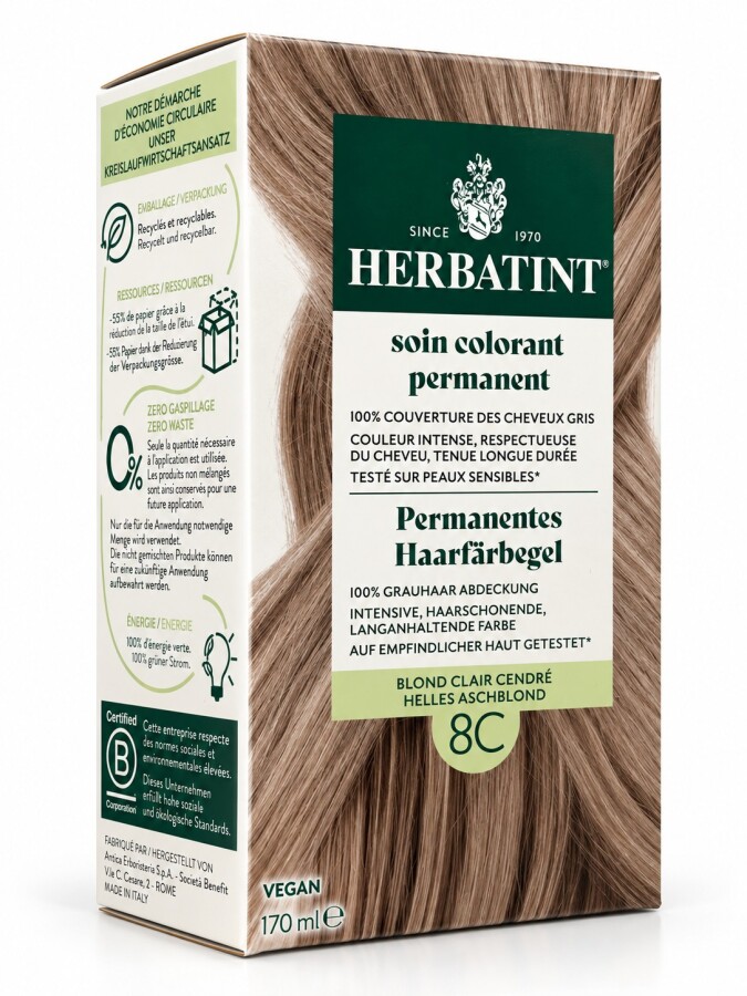 Herbatint Saç Boyası 8C Light Ash Blonde 170 Ml - 1