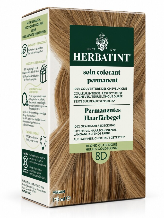 Herbatint Saç Boyası 8D Light Golden Blonde Açık Altın Sarısı 170 ml - 1