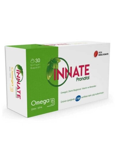Innate Pronatal Omega3, Vitamin Ve Mineraller 30 Kapsül 