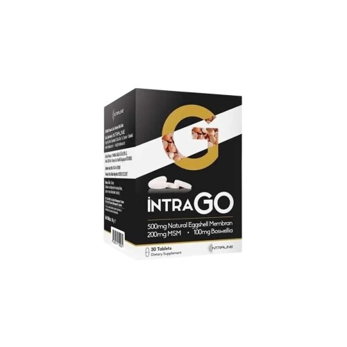 IntraGo Yumurta Kabuğu Zarı, MSM Ve Boswellia(Akgünlük) Esktresi İçeren Takviye Edici Gıda 30 Tablet - Intraline