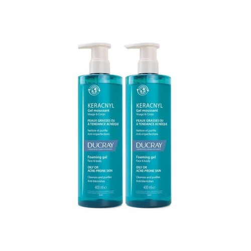 Keracnyl Yağlı Ve Akneye Eğilimli Ciltler İçin Yıkama Jeli 2’li Avantajlı Set(400ml+400ml) - Ducray