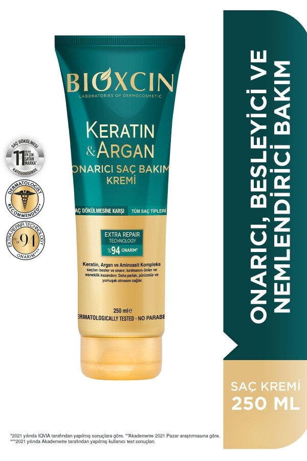 Bioxcin Keratin ve Argan Onarıcı Saç Bakım Kremi 250 ml - 2