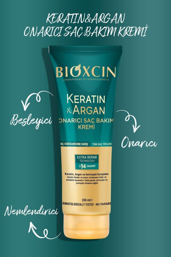 Bioxcin Keratin ve Argan Onarıcı Saç Bakım Kremi 250 ml - 4