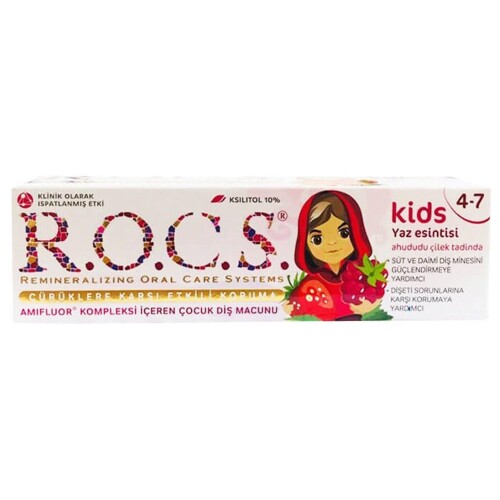 Kids 4-7 yaş Ahududu-Çilek Tadında Çocuk Diş Macunu 35ml - R.O.C.S.