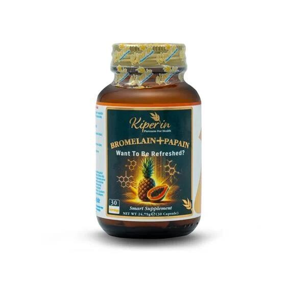 Kiperin Bromelain + Papain 30 Kapsül - 1