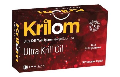 Krilom Ultra Krill Oil Takviye Edici Gıda 30 Yumuşak Kapsül - Tab İlaç