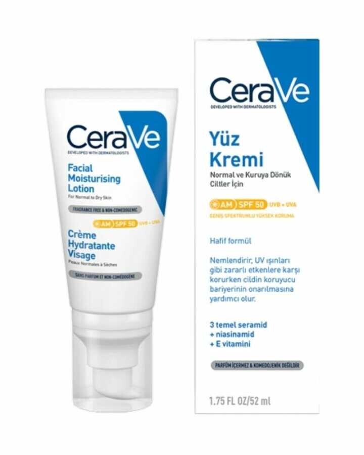 Kuru Ciltler İçin SPF50 Nemlendirici Yüz Kremi 52 ml - 1