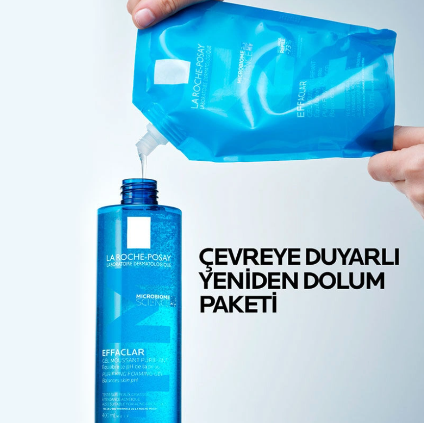 La Roche Posay Effaclar Yağlı Ciltler için Temizleme Jeli 400ml - Refill - 3