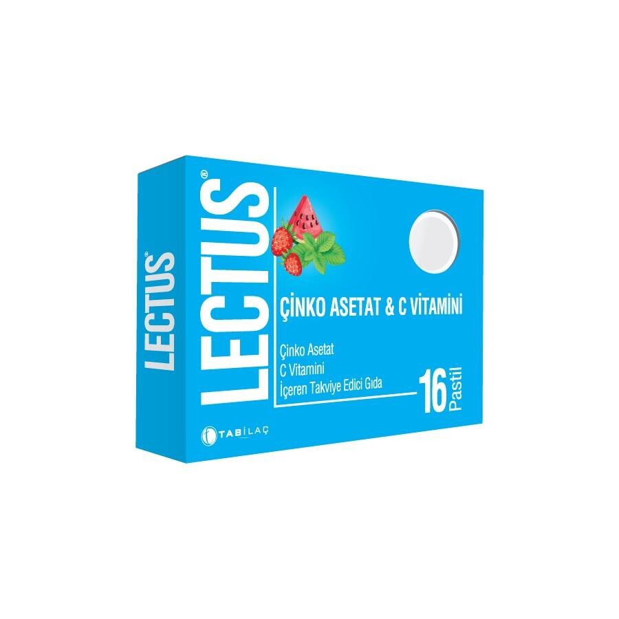 Lectus Çinko Asetat & C Vitamini Karpuz Çilek ve Nane Aromalı 16 Pastil - 1
