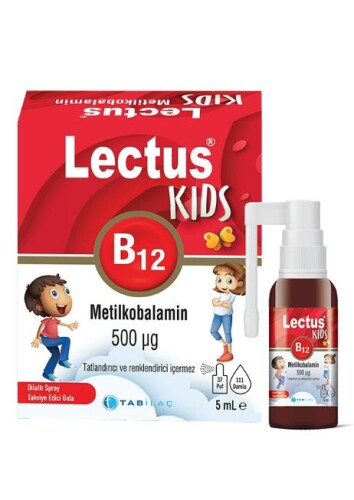 Lectus Kids B12 Metilkobalamin 500 mcg Dilaltı Sprey 5 ml - Tab İlaç