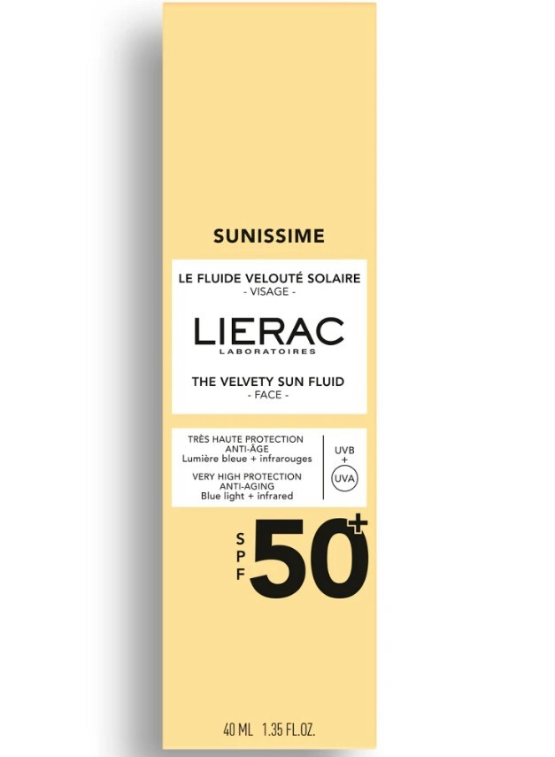 Lierac Sunissime Velvety Sun Fluid SPF50 Yüz Dekolte Bölgesi Yaşlanma Karşıtı Güneş Kremi 40 ml - 1