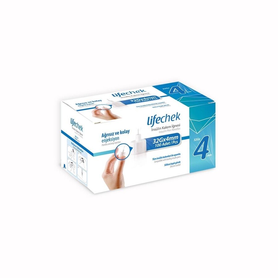Lifechek Comfort İnsülin Kalem İğnesi 4 Mm (32g ) 100 Adet - 1