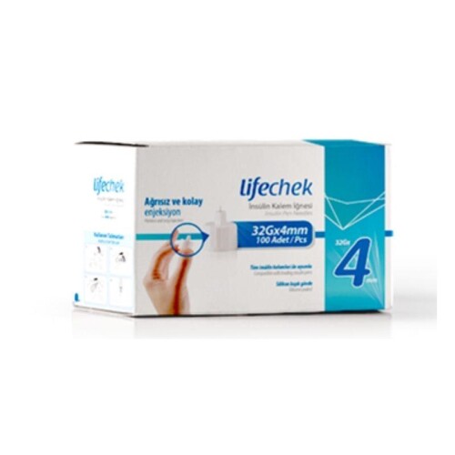 Lifechek İnsülin Kalem İğnesi 4 Mm 100 Adet - Lifecheck