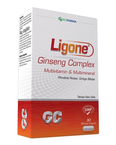 Ligone Ginseng Complex Multivitamin, Zerdeçal İçeren Kapsül Takviye Edici Gıda 30 Kapsül - RCFARMA