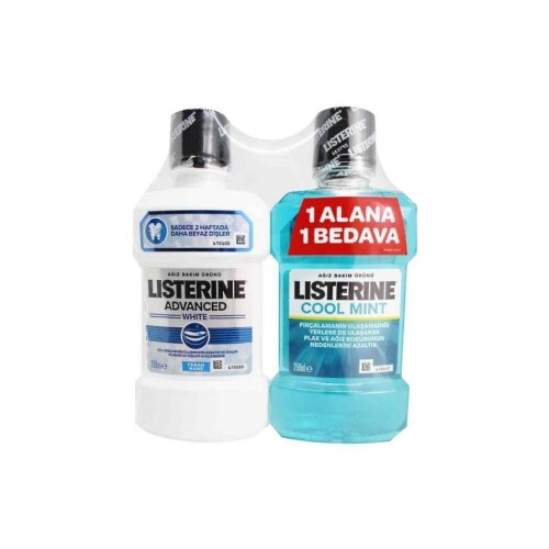 Listerine Advanced White 250 ml + Cool Mint 250 ml HEDİYE - Listerine
