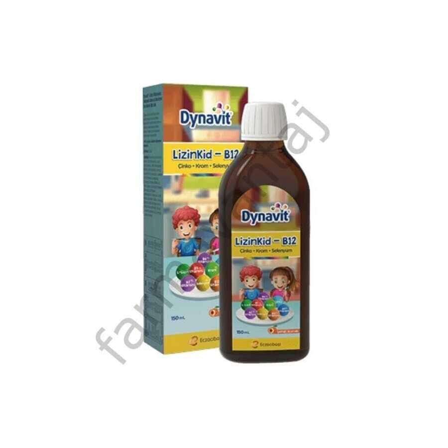 LizinKid-B12 Lizin, B Vitaminleri, Selenyum, Krom Ve Çinko İçeren Şeftali Aromalı Sıvı Takviye Edici Gıda 150ml - 1