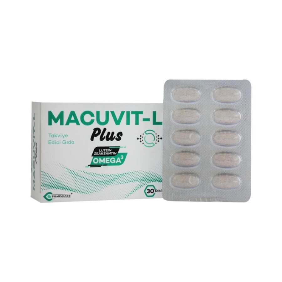 Macuvıt-L Plus Zeaksantin, Lutein, Omega-3 ve Multivitamin İçeren Takviye Edici Gıda 30 Tablet - 1