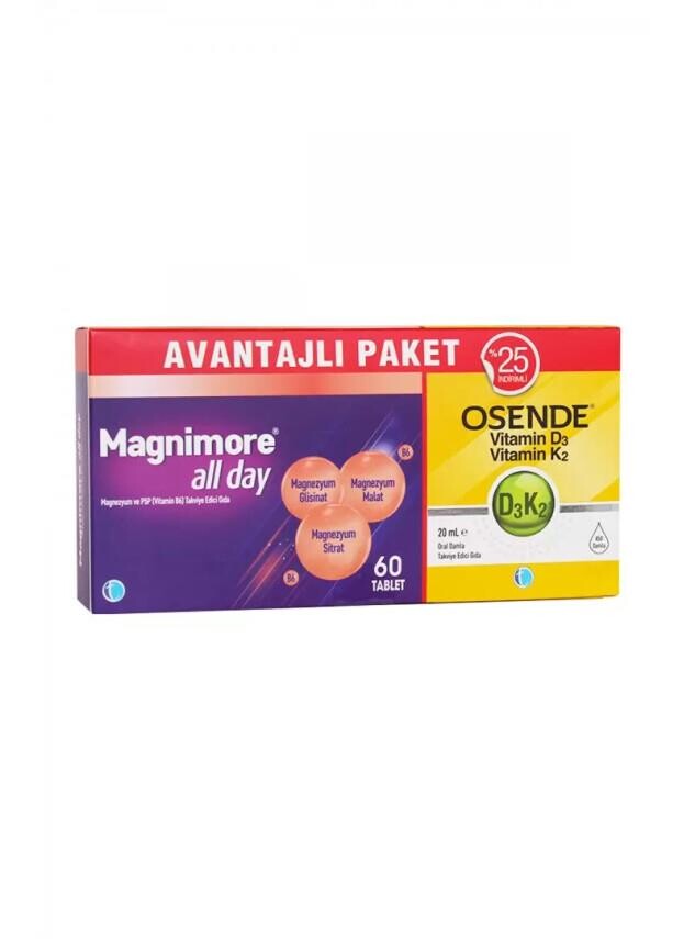 Magnimore All Day 60 Tablet + Osende D3K2 20 ml Damla - 1