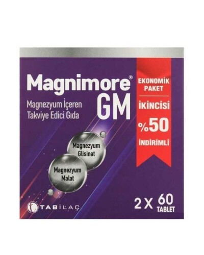 Magnimore GM Magnezyum 2x60 Tablet- 2.si %50 İndirimli - Tab İlaç