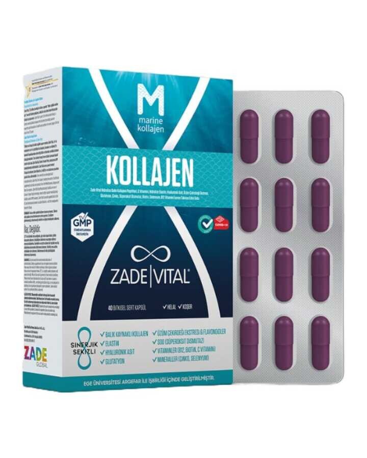 Marine Collagen + Hyaluronic Acid İçeren Balık Kaynaklı Kollajen 40 Bitkisel Kapsül - 1