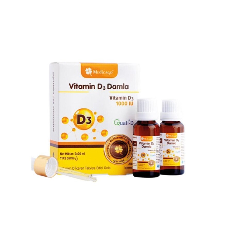 Medicago Vitamin D3 Damla 1000 Iu 2x20 Ml - 1