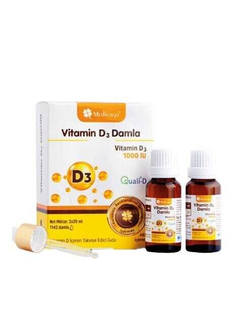 Medicago Vitamin D3 Damla 1000 Iu 2x20 Ml - 1