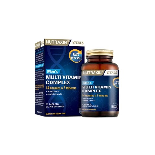 Men's Multi Vitamin ve Mineraller İçeren Complex Takviye Gıda 60 Tablet - Nutraxin