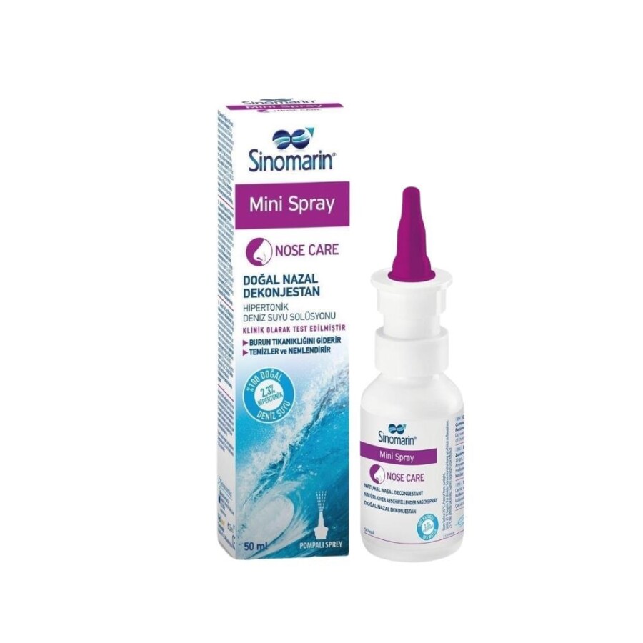 Mini Spray Hipertonik Deniz Suyu Solüsyonu Pompalı Sprey 50ml - 1