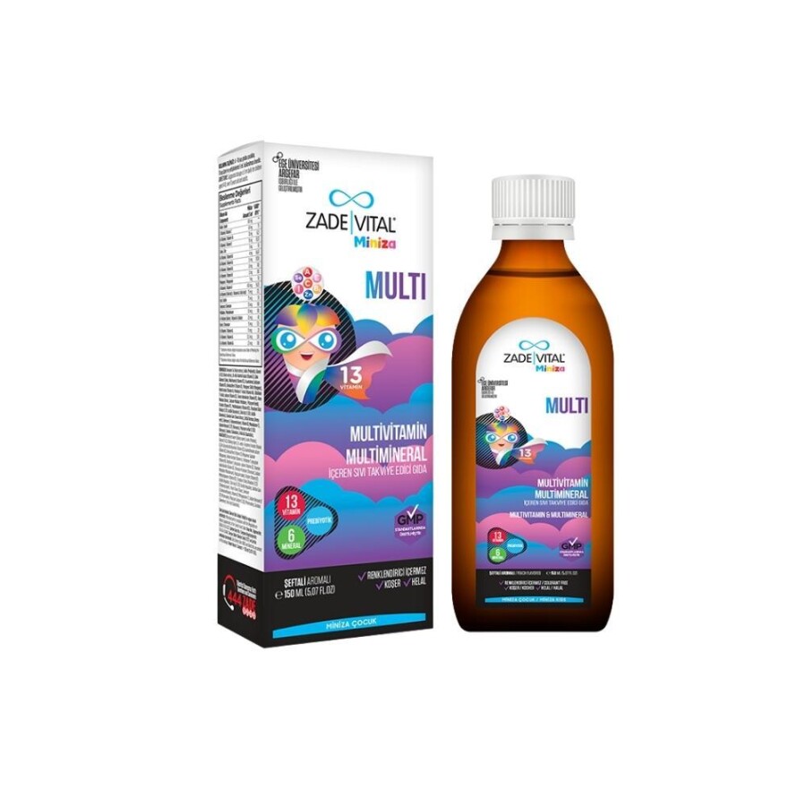 Miniza Multi Multimineral Ve Multivitamin İçeren Sıvı Takviye Edici Gıda 150 ml - 1
