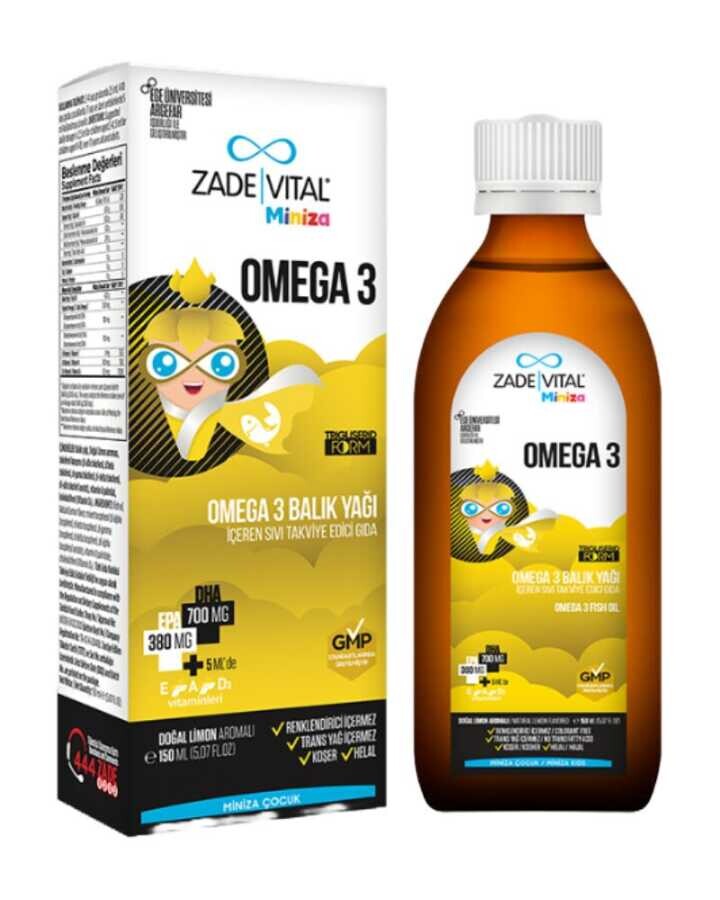 Miniza Omega 3 Balık Yağı (Limon Aromalı) 150 ml - 1