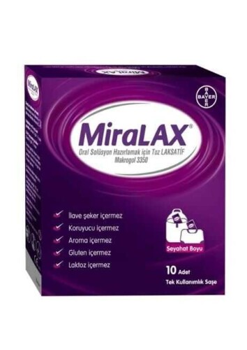 Miralax Oral Solüsyon Makrogol 3350 10 Saşe - Bayer
