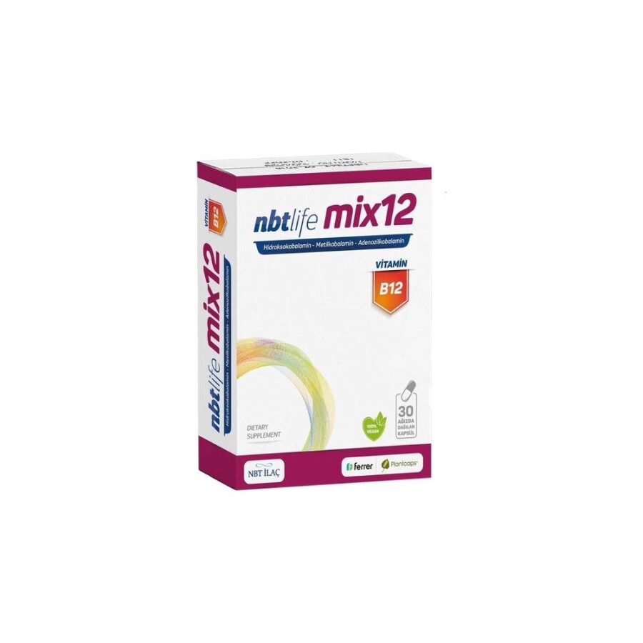 Mix12 Vitamin B12 Ve Multivitamin İçeren Takviye Edici Gıda 30 Kapsül - 1