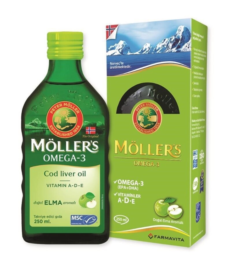 Möllers Omega 3 Takviye Edici Gıda Elmalı 250 ml - 1