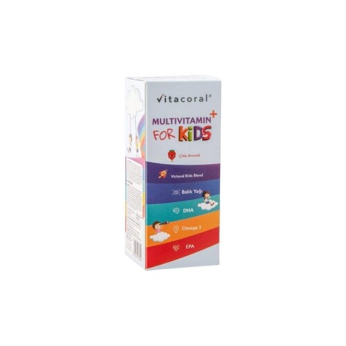 Multivitamin & Fish Oil Complex For Kid Çocuklara Özel Takviye Edici Gıda 150ml - Vitacoral