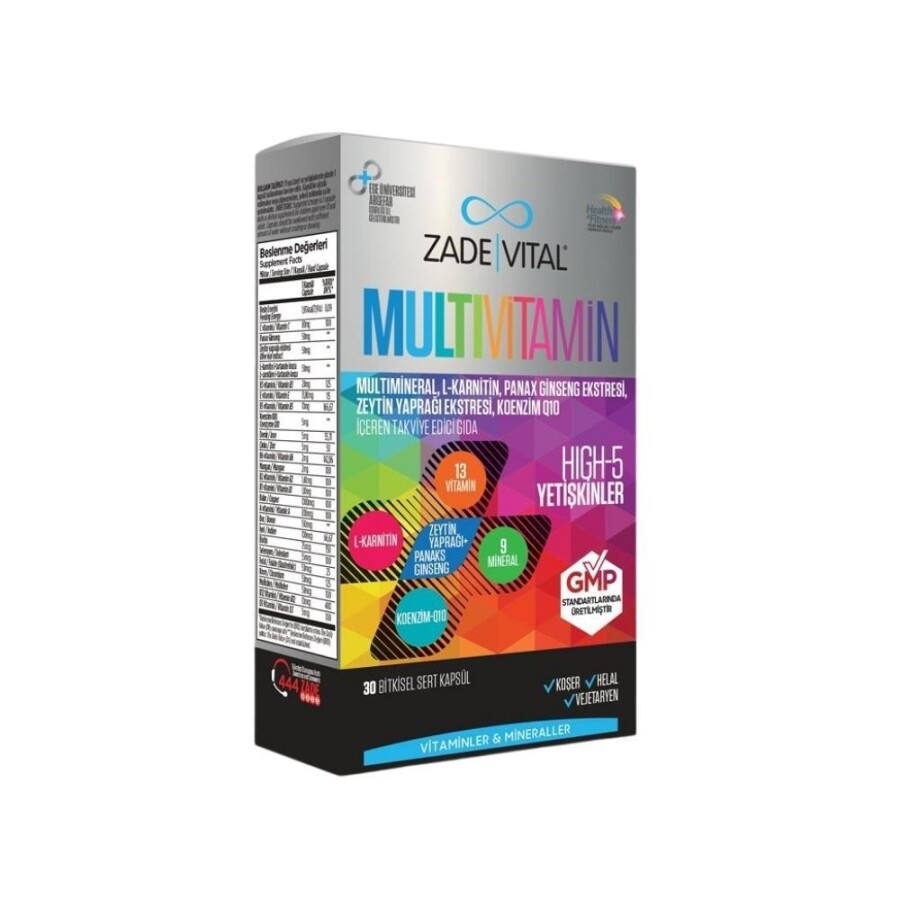 Multivitamin, Multimineral Ve Bitkisel Ekstreler İçeren Takviye Edici Gıda 30 Bitkisel Sert Kapsül - 1