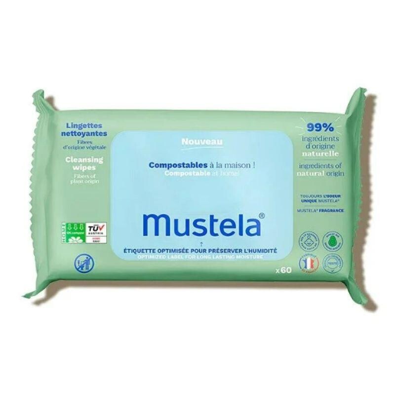 Mustela Kompost Edilebilir Islak Mendil 60 Adet - 1