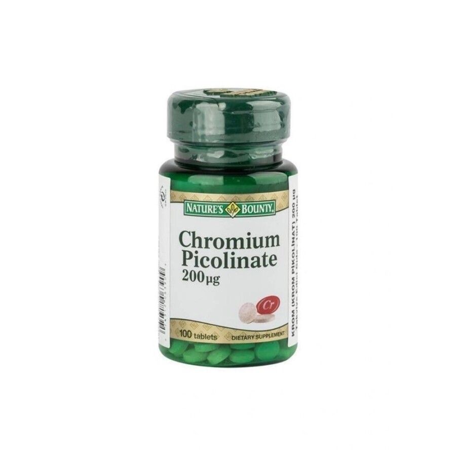 Nature's Bounty Chromium Picolinate 200 mcg 100 Tablet - 1