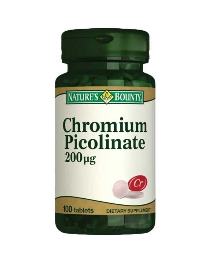 Nature's Bounty Chromium Picolinate 200 mcg 100 Tablet - 1